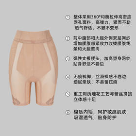 重工蕾丝~官网2000+  提臀收腹彩纱绣花蕾丝网纱塑身裤棉质底裆美体塑形内裤女