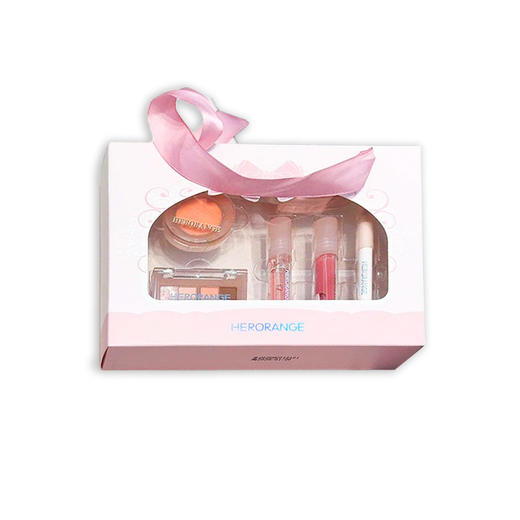 【一盒多用！抑氧持妆】HERORANGE 迷你彩妆套装哑光腮红眼影盘唇釉眼线笔化妆品套盒。xa 商品图4