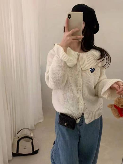 F032078温柔甜美日系少女风日常通勤百搭大翻领针织开衫 商品图8
