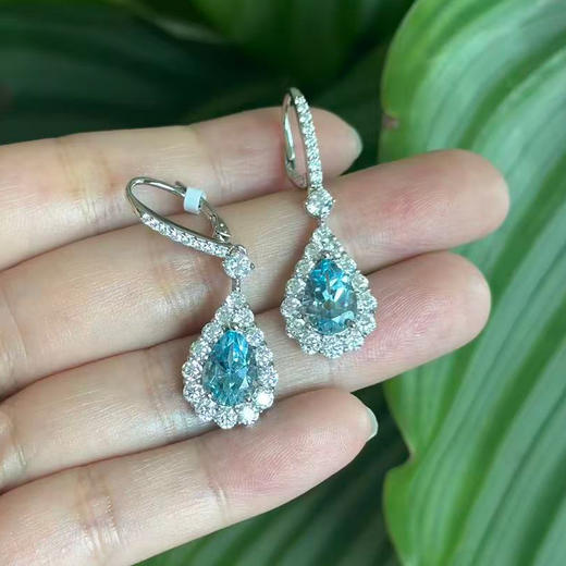 【托帕石彩色宝石耳坠】周六（3.21）中午12点开始 耳钉女S925银饰品送女节日礼物一物一证JE25067-水晶CC 商品图1