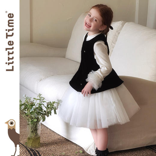 littletime女童连衣裙2026秋冬新款儿童小香风背心裙公主裙礼服裙 商品图3