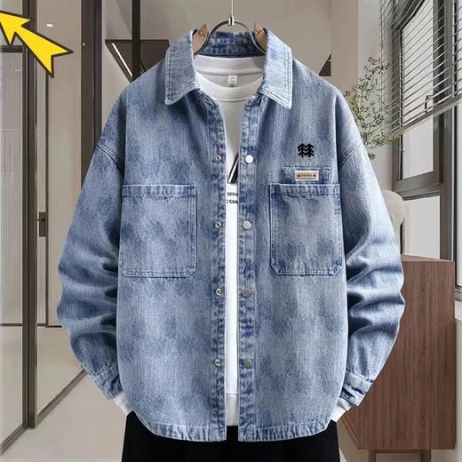 F0320120新款纯棉衬衫多口袋立体印花工装风衬衫外套男女同款 商品图0