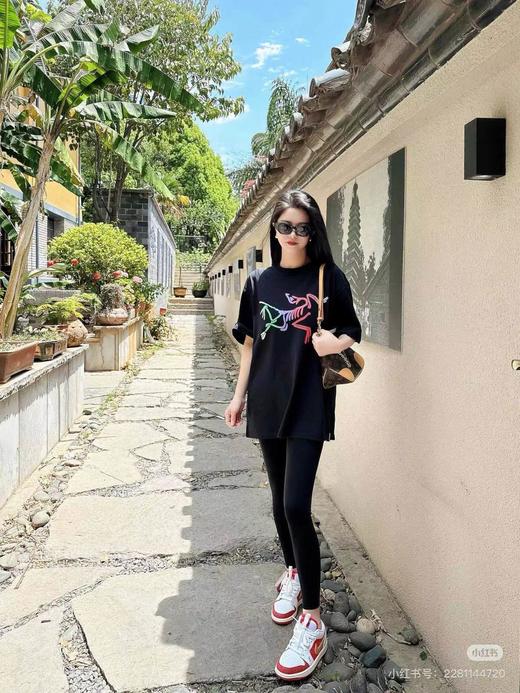 F0320134新款彩色鸟渐变印花宽松男女同款圆领纯棉短袖T恤 商品图6