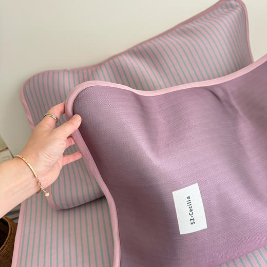 【品牌直发】加倍生活 牛奶丝冰丝凉席三件套-条纹系列 6色可选 商品图2