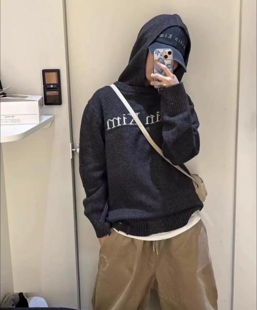 F032044秋冬新款针织提花字母重工破坏下摆连帽假两件毛衣 商品图14