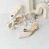 经典鲨2026夏季专柜新品优雅尖头中粗跟气质水钻单鞋凉鞋女KW87-629051 商品缩略图1