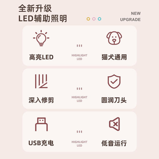 LED灯充电款宠物电推剪犬猫通用局部毛发剃毛器狗狗猫咪剃脚毛器 商品图2