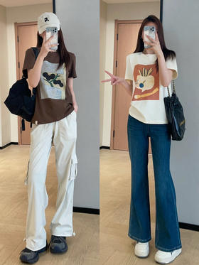 小禾新款100%棉正肩T恤