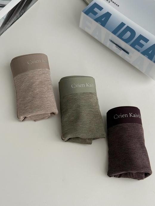 二店z 【一组3条】是蚕丝底裆哦！Cvien•k60S兰精莫代尔一片式无痕男内裤 商品图9