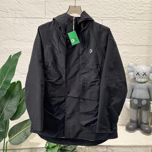 F032035女孩美式运动宽松多口袋连帽中长款梭织格子带帽防风防水冲锋衣 商品图2