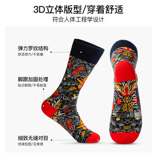 【焕新季】CORGI 英国进口 Morris联名袜子情侣款时尚百搭中筒袜子 商品图2