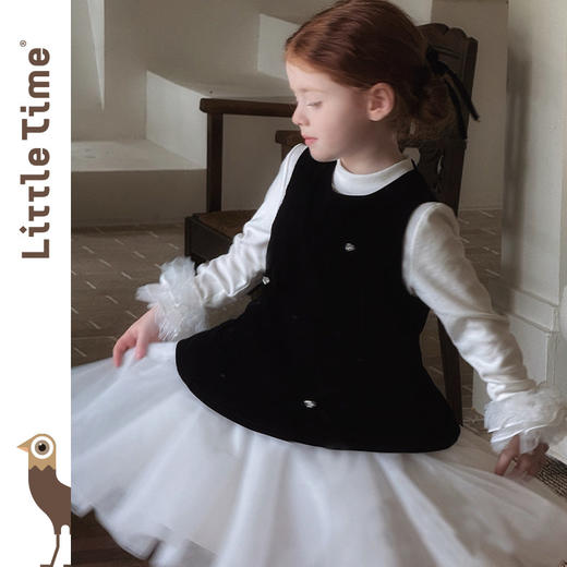 littletime女童连衣裙2026秋冬新款儿童小香风背心裙公主裙礼服裙 商品图2