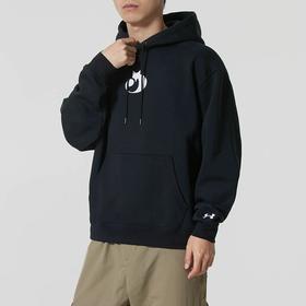 安德玛UA男装连帽衫休闲运动卫衣加绒保暖长袖套头衫 6012755-001