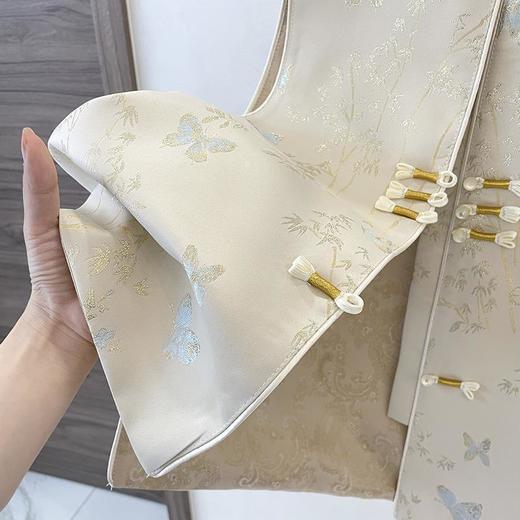 【7天内发出】中国风新中式麦色马甲盘扣叠穿背心 商品图2