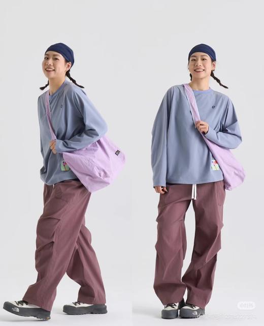 F032036户外休闲运动女孩美式运动裤女生薄尼龙宽松直筒裤 商品图9