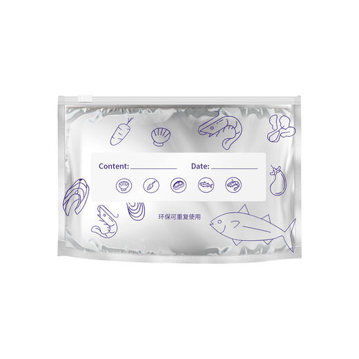 时岛抗菌铝箔密封保鲜袋；食品级铝箔材质，隔氧避光，抗菌保鲜，
双层拉链密封设计，收纳分装/食材零食保鲜；可循环使用 商品图4