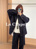 专柜实拍【轻奢风牛仔】拉夏贝尔/La Chapelle翻领口袋明线廓形设计配腰带时髦牛仔上衣气质老钱风外套 商品缩略图3