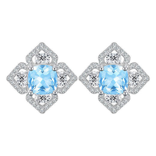 【托帕石项链/耳钉】S925银时尚彩色宝石吊坠饰品送女节日礼物JP25038/JE25038-水晶CC 商品图12