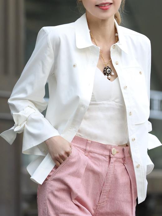 TYNVIE 领结袖衬衫-白色 商品图0