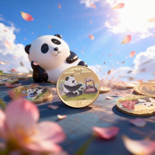 十二生肖熊猫纪念章 国画大师刘中创作  全套12枚带礼盒 商品图4