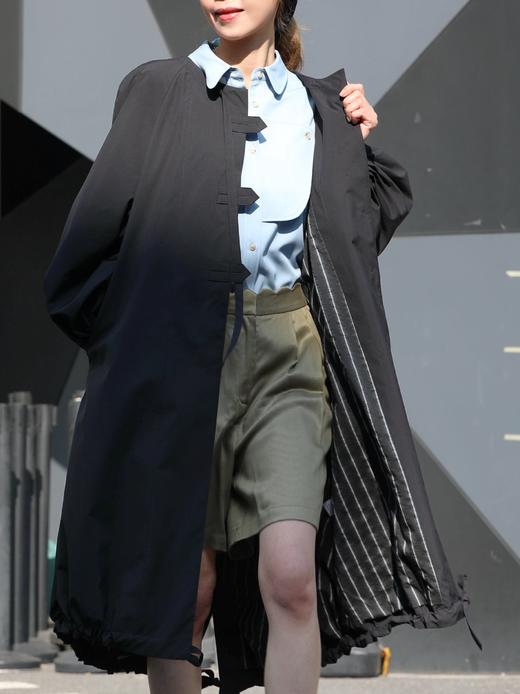 TYNVIE 气球袖防水抽绳派克大衣-黑色 商品图8