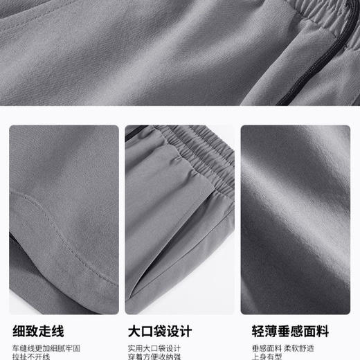 【福利❗️19.9/件🔥五弹冰丝短裤】清凉冰爽不闷汗，垂坠有型不贴腿，夏日通勤必备，男士运动中裤宽松胖子，黑色冰丝五分男裤子短裤L 商品图3