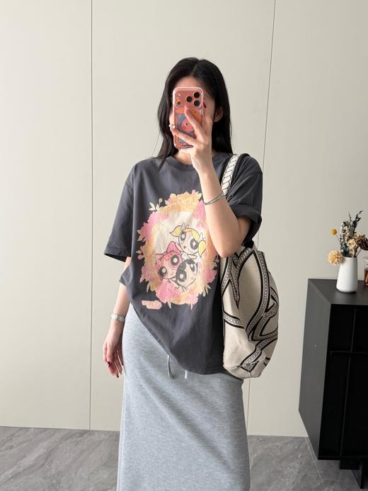 【飞/天小女警联名】高质感复古做旧短袖T恤 商品图7