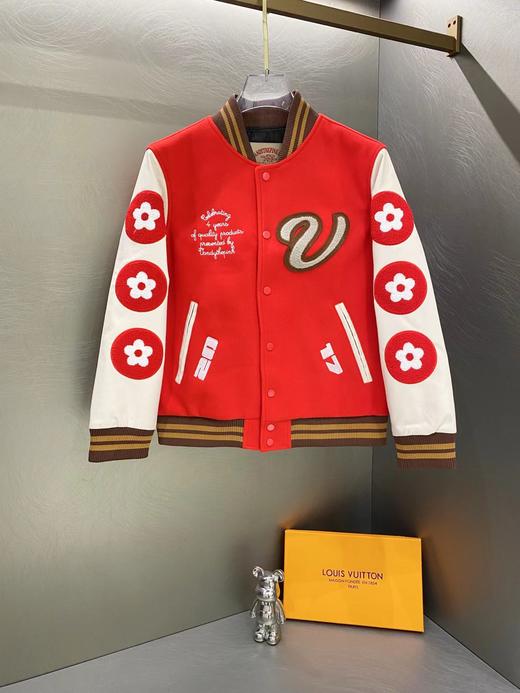 F032099简约休闲百搭趣味字母汉堡图案刺绣拼接棒球服 商品图0