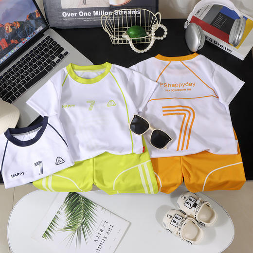 【速囤‼️清仓福利】29.9/2套💰篮球服套装A类质检透气夏薄款90-170码中大童男孩女孩夏季帅气速干t聚 商品图4