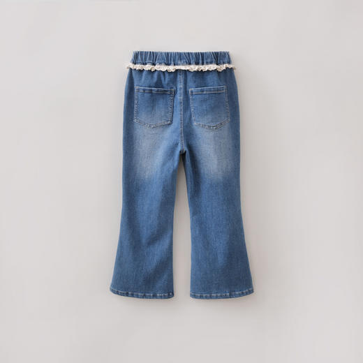 马克珍妮甜美花边女童柔弹牛仔微喇裤2026年夏装新款560659 商品图1