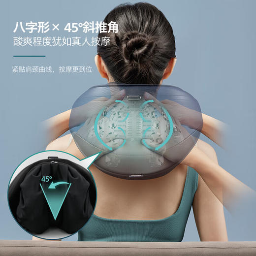 飞利浦（PHILIPS）肩颈按摩仪颈椎腰背颈部披肩膀斜方肌神器礼物 深蓝色PPM5201N 商品图4