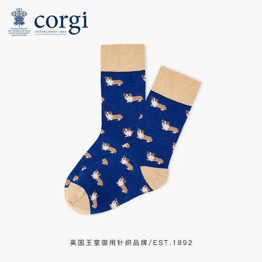 【焕新季】CORGI 英国进口 男款柯基狗狗印花中筒袜 商品图0