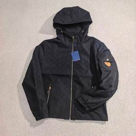 F032032新款上新立体浮雕方领纯色连帽拉链长袖宽松夹克外套