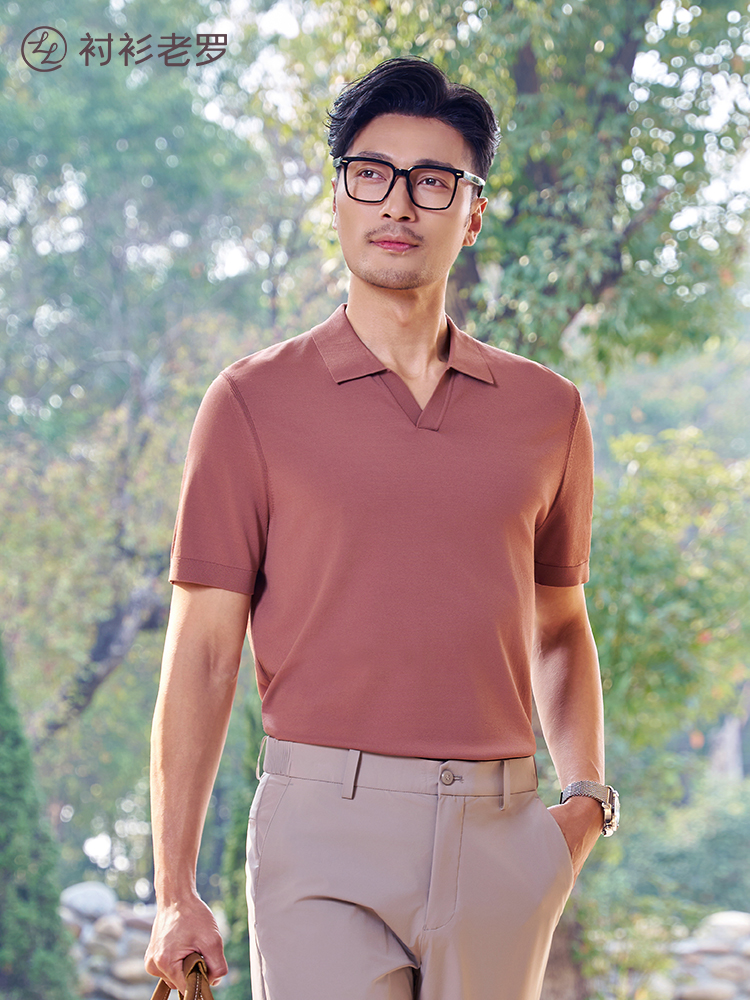 【爱家Polo】海鸥领纽徕丝云感透气遮肚针织衫265R0P949S【T】2