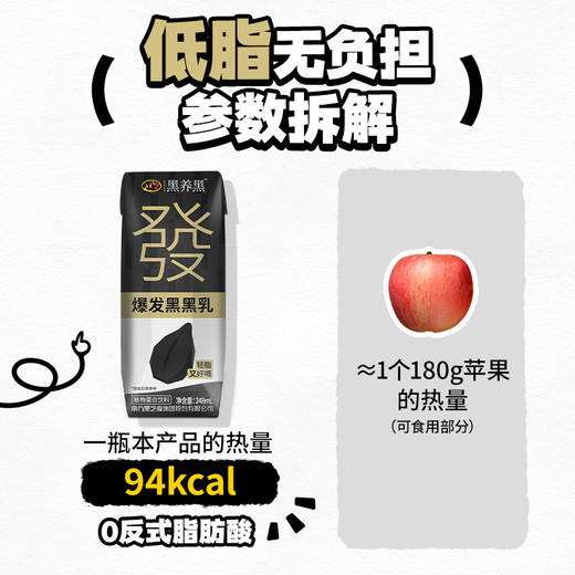【品牌直营】南方黑芝麻黑养黑爆发黑黑乳248ml（6支）黑营养早餐低脂乳饮料 商品图7
