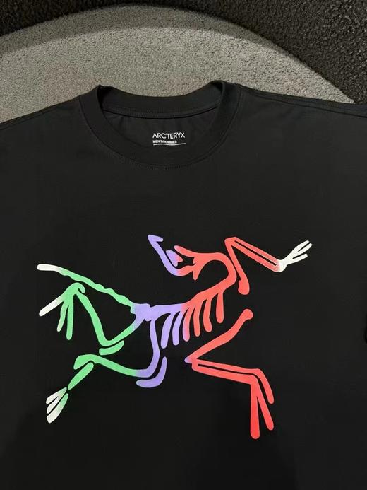 F0320134新款彩色鸟渐变印花宽松男女同款圆领纯棉短袖T恤 商品图8