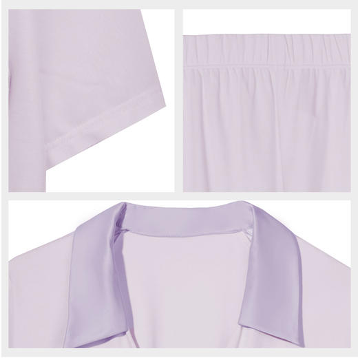 【7.5折限时特惠】【秀黛】女翻领廓形七分袖套装云柔棉棉莫垂坠显瘦亲肤透气女士睡衣家居服MW554002T【门店同款】 商品图5