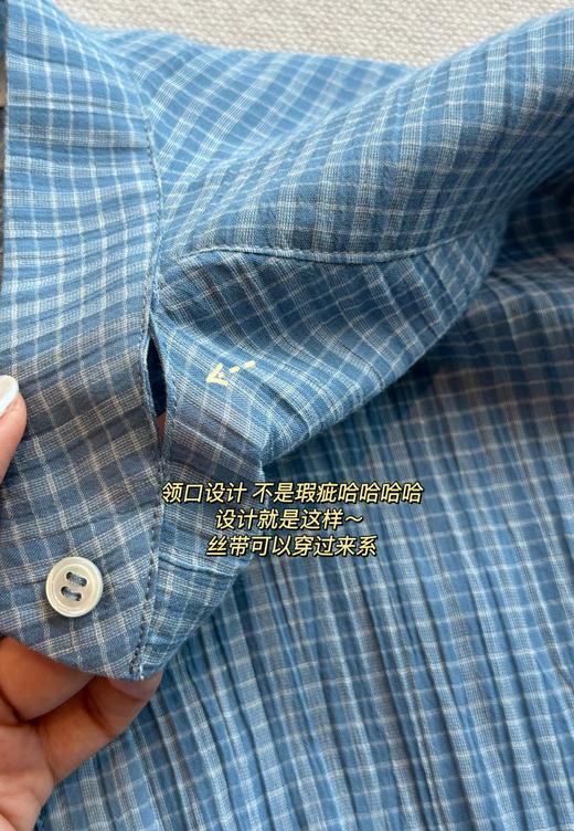 韩国设计师品牌  蓝色格纹防晒罩衫 商品图12