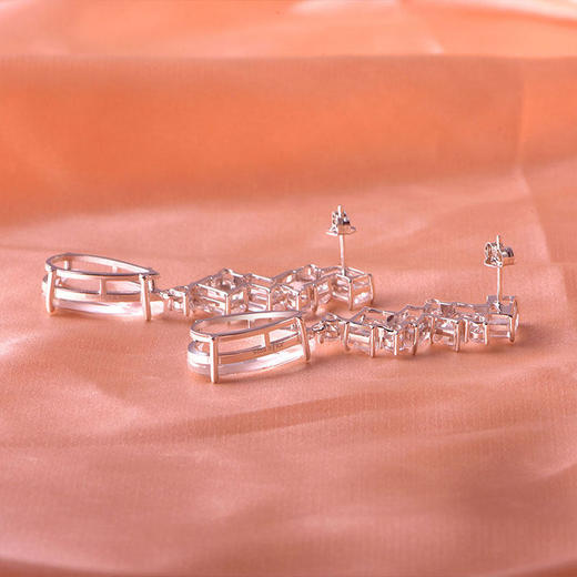 【天然白水晶耳钉】周六（3.21）中午12点开始 S925银彩色宝石耳饰品送女生生日节日礼物JE25061-水晶CC 商品图4