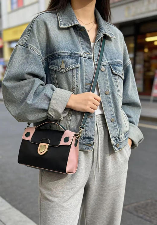 Dior Ever Mini 盾牌 黑粉 牛皮 手提 斜挎包 商品图2