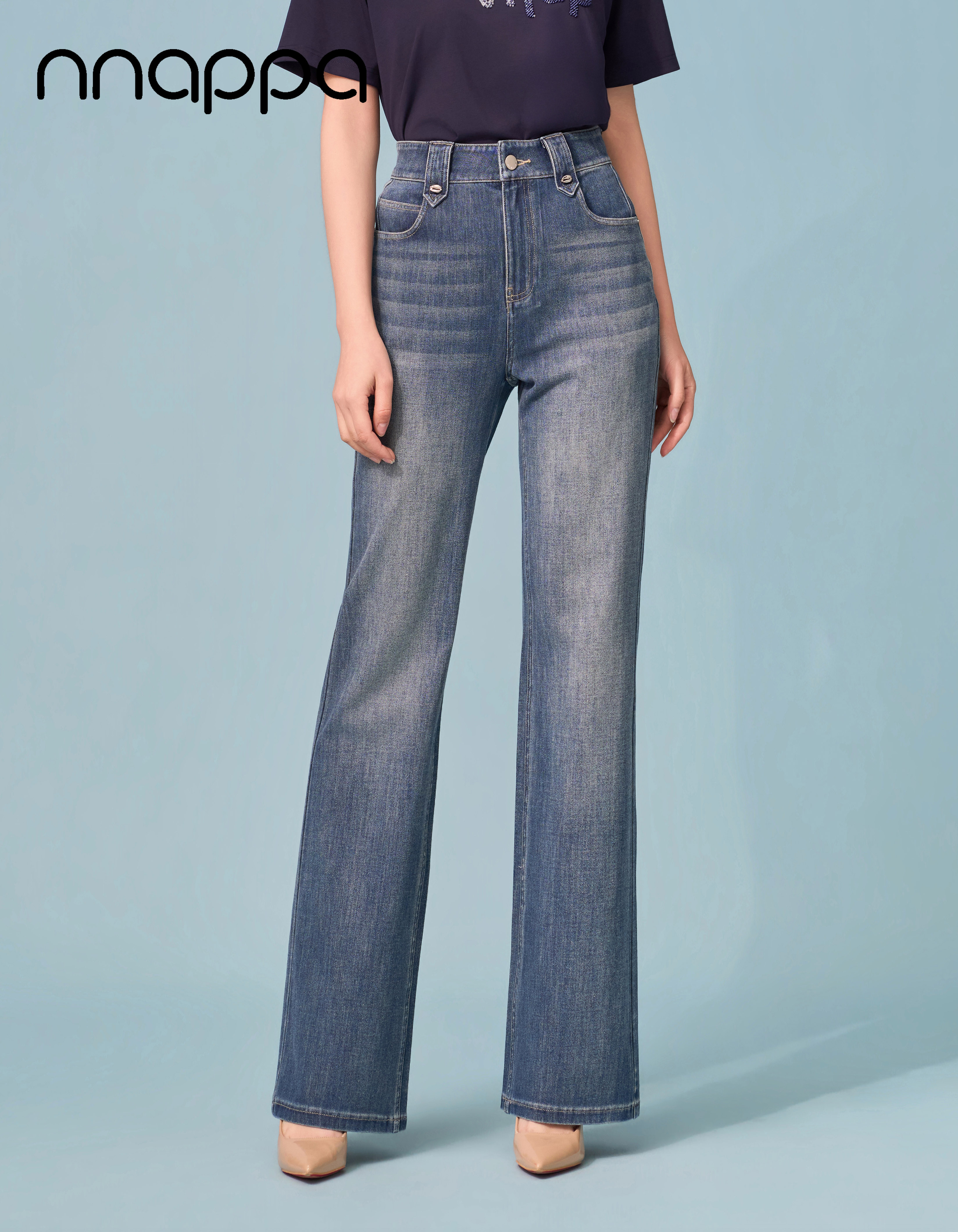 26春夏新款冷晶醋酸时尚微喇裤PA29419