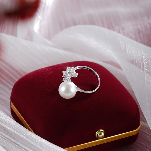 子佩集【结露凝香】银S925珍珠AOYA奥雅戒指【MZJZ001】10mm珠蝴蝶结2512 商品图5