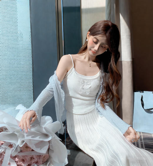 张心子【浪漫剧场】纯欲性感假两件拼色蝴蝶结可外穿美背内衣 U2603028 商品图9