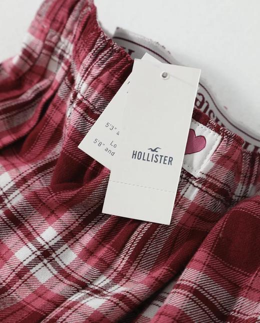 F032090情人节限定格纹字母翻边织带休闲格子长裤 商品图5