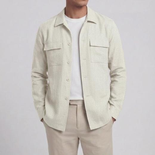春季新款男士亚麻肯佛博休闲外套 商品图2