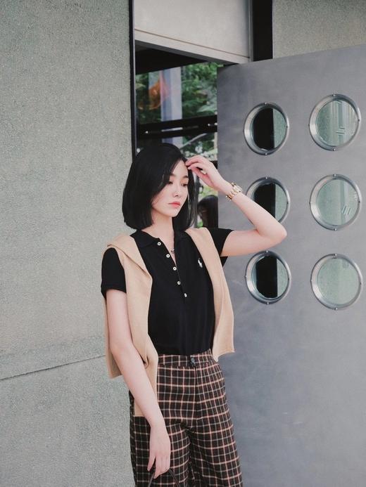 拉夫劳伦女款POLO衫修身版5粒扣纽扣弹力翻领短袖 商品图7