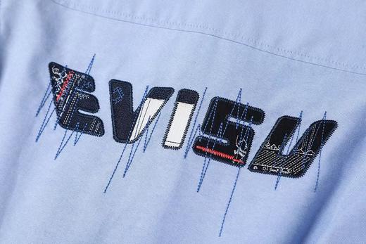 F0320139男士日常通勤胸前双口袋点缀印花刺绣衬衫上衣 商品图12