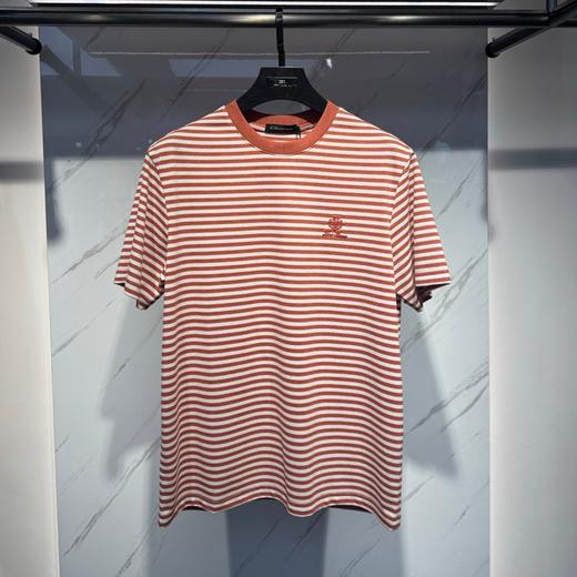 意式夏季时尚老钱风男士条纹短袖休闲莱赛尔棉圆领T恤   XLM-CM8687167 商品图1