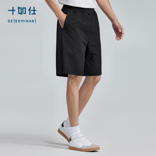 【春夏新品】十如仕休闲微弹松紧腰五分裤肌理感休闲短裤LB03-02 商品图0