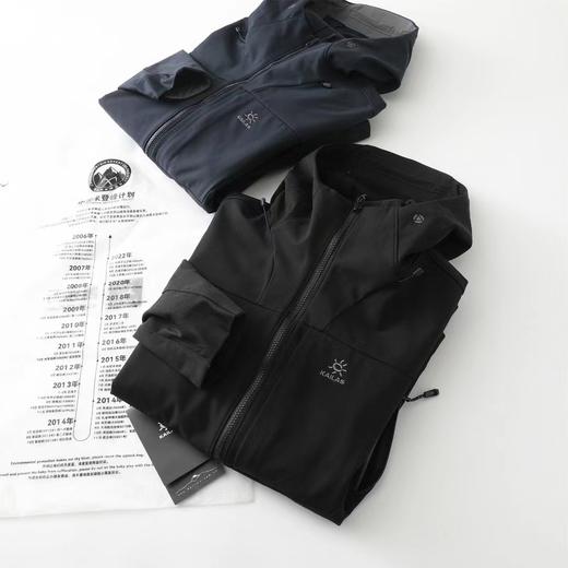 F032063运动户外登山徒步防风防泼保暖透气薄绒软壳拉链外套 商品图2